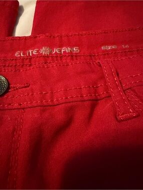 Elite Jeans Women's Skinny Jeans - Red 14